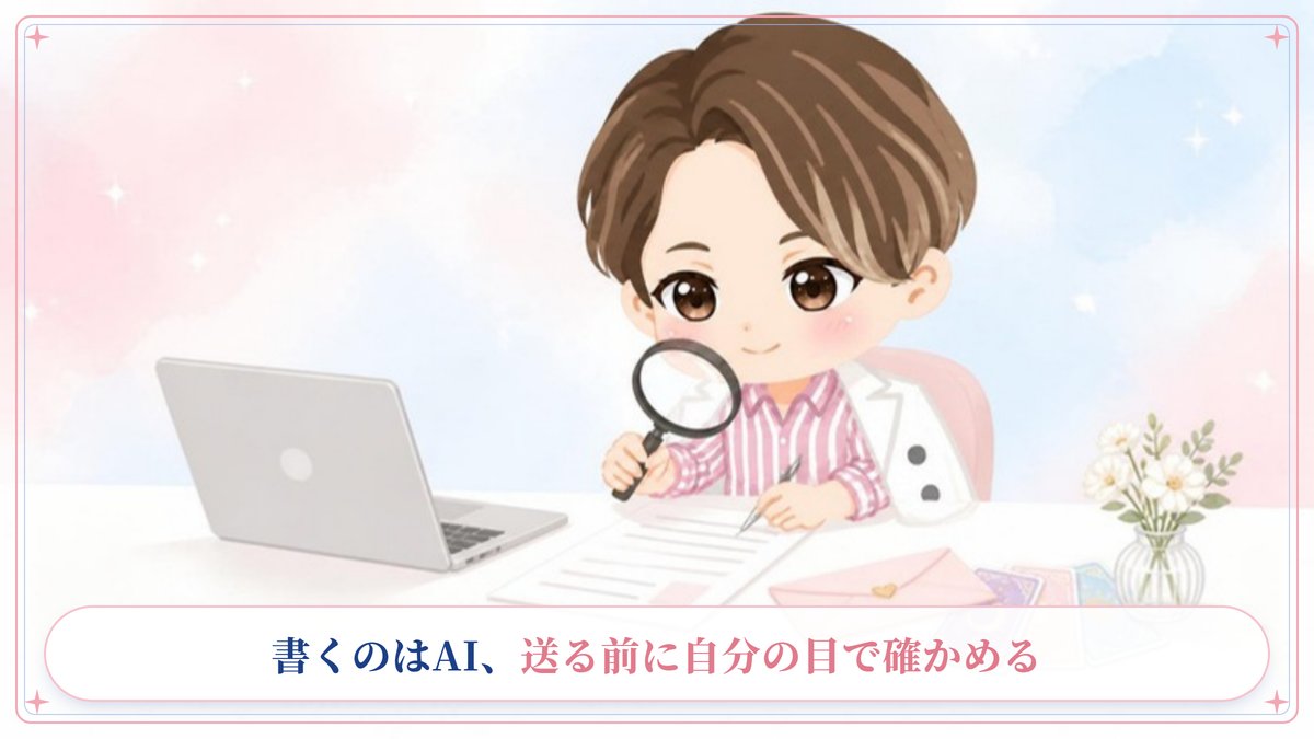 AIが書いた鑑定文は送る前に自分の目で確かめる